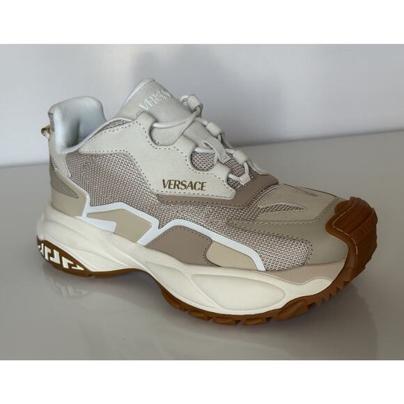 Versace Mercury Women’s White/Beige Sneakers 9 US (39 Euro) 1016318 NIB $890 - Picture 7 of 16